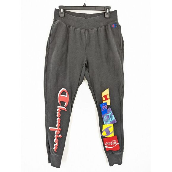 Champion Reverse Weave Men's Coca Cola Coke Black Jogger Sweat Pants, Medium - Picture 1 of 6